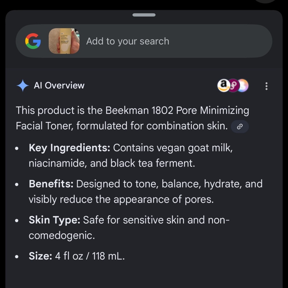 Beekman 1802 Vegan Goat Milk Pore Minimizing Facial Toner- retails for $22 - Picture 3 of 4